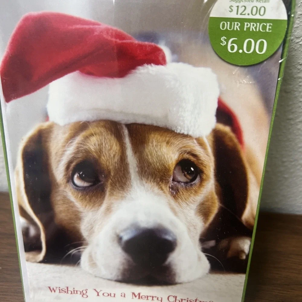 Retired Vintage Holiday Home Puppy Dog Christmas Cards & Envelopes 18 CT NOS NIB